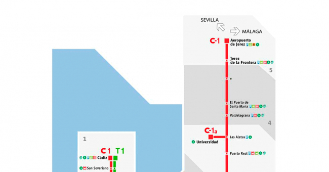 Plano de RENFE Cercanías Cádiz