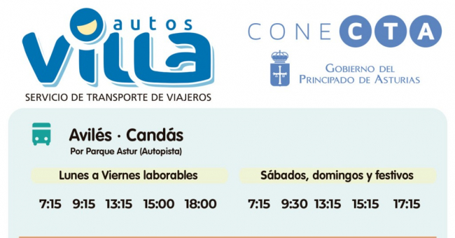 Tabla de horarios y frecuencias de paso Línea 16: Avilés Parque Astur - Candás