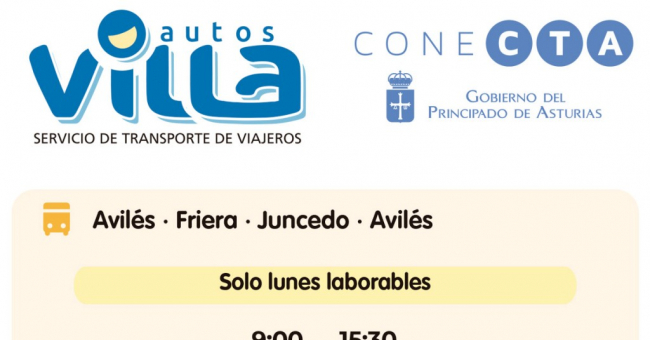 Tabla de horarios y frecuencias de paso Línea Friera: Avilés - Friera - Juncedo
