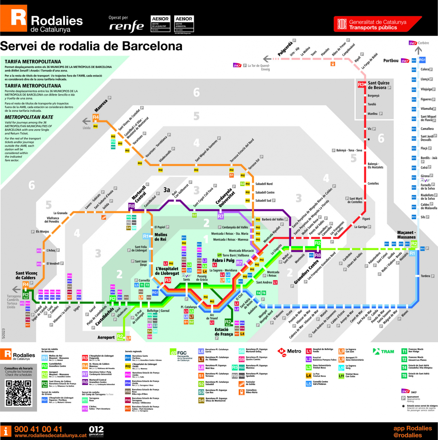 Iluminar aventuras Pigmento Plano de RENFE Cercanías Barcelona (Rodalíes) 2022