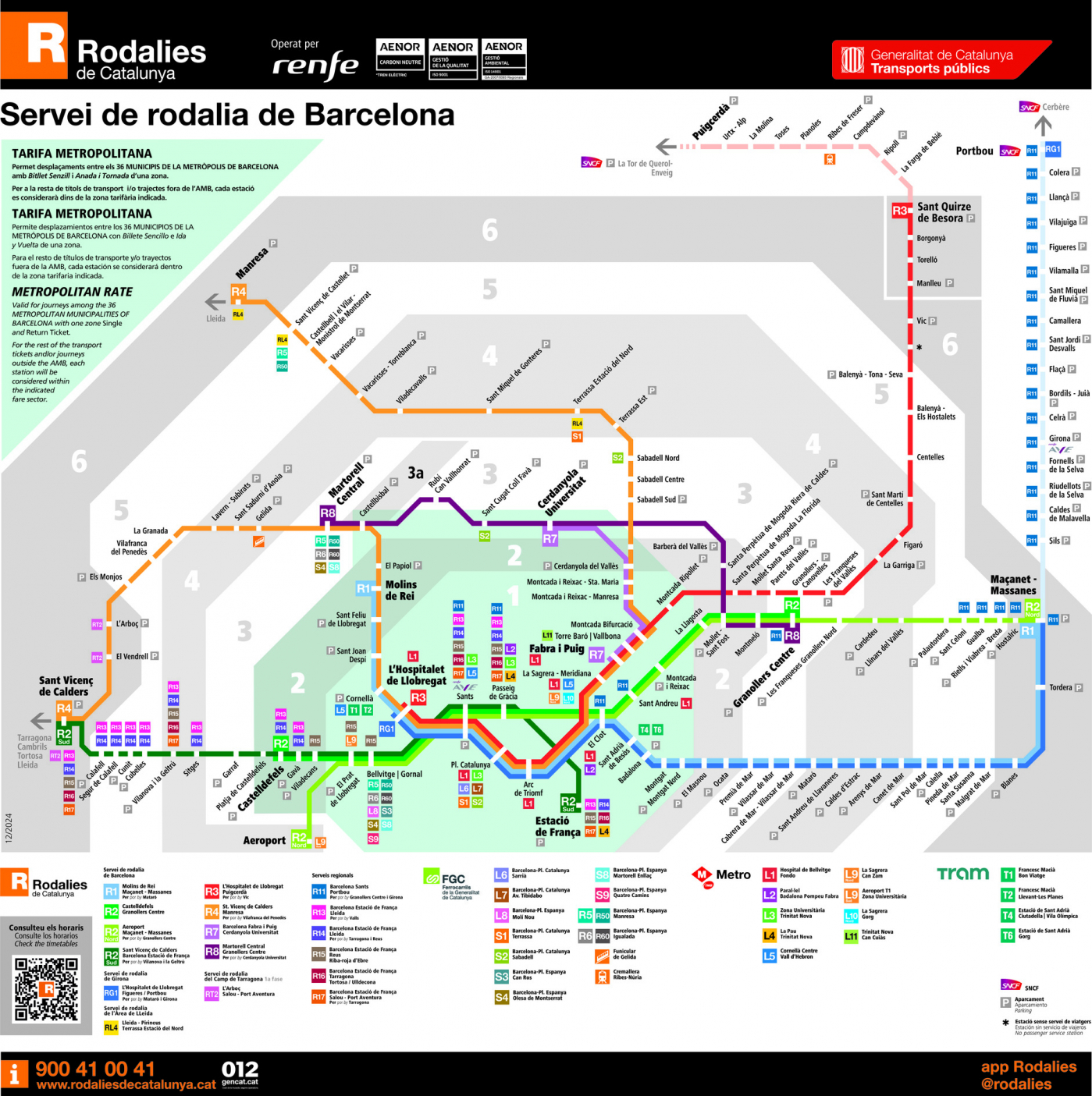 Iluminar aventuras Pigmento Plano de RENFE Cercanías Barcelona (Rodalíes) 2022