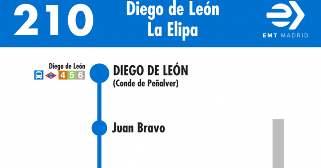 Tabla de horarios y frecuencias de paso en sentido ida Línea 210: Plaza de Manuel Becerra - La Elipa