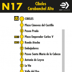 Horarios De Línea N17 De Emt Plaza De Cibeles Carabanchel