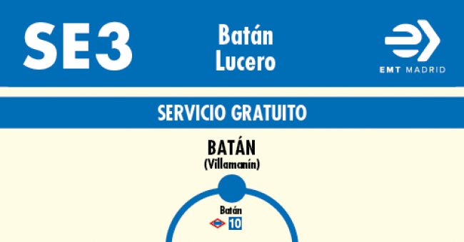 Tabla de horarios y frecuencias de paso en sentido ida Línea SE 3: Batán - Lucero