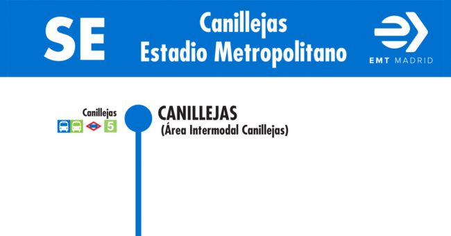 Tabla de horarios y frecuencias de paso en sentido ida Línea SE 721: Canillejas - Estadio Metropolitano