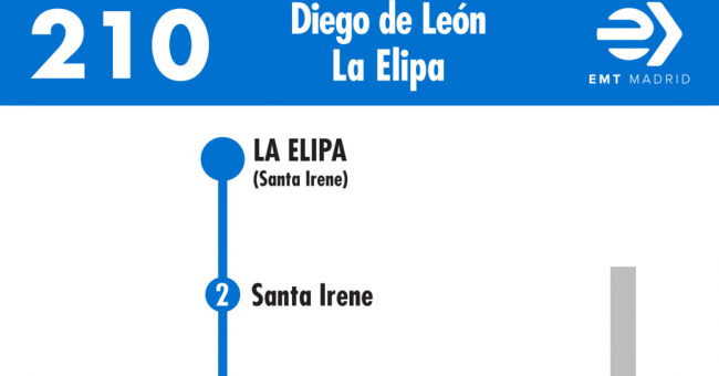 Tabla de horarios y frecuencias de paso en sentido vuelta Línea 210: Plaza de Manuel Becerra - La Elipa