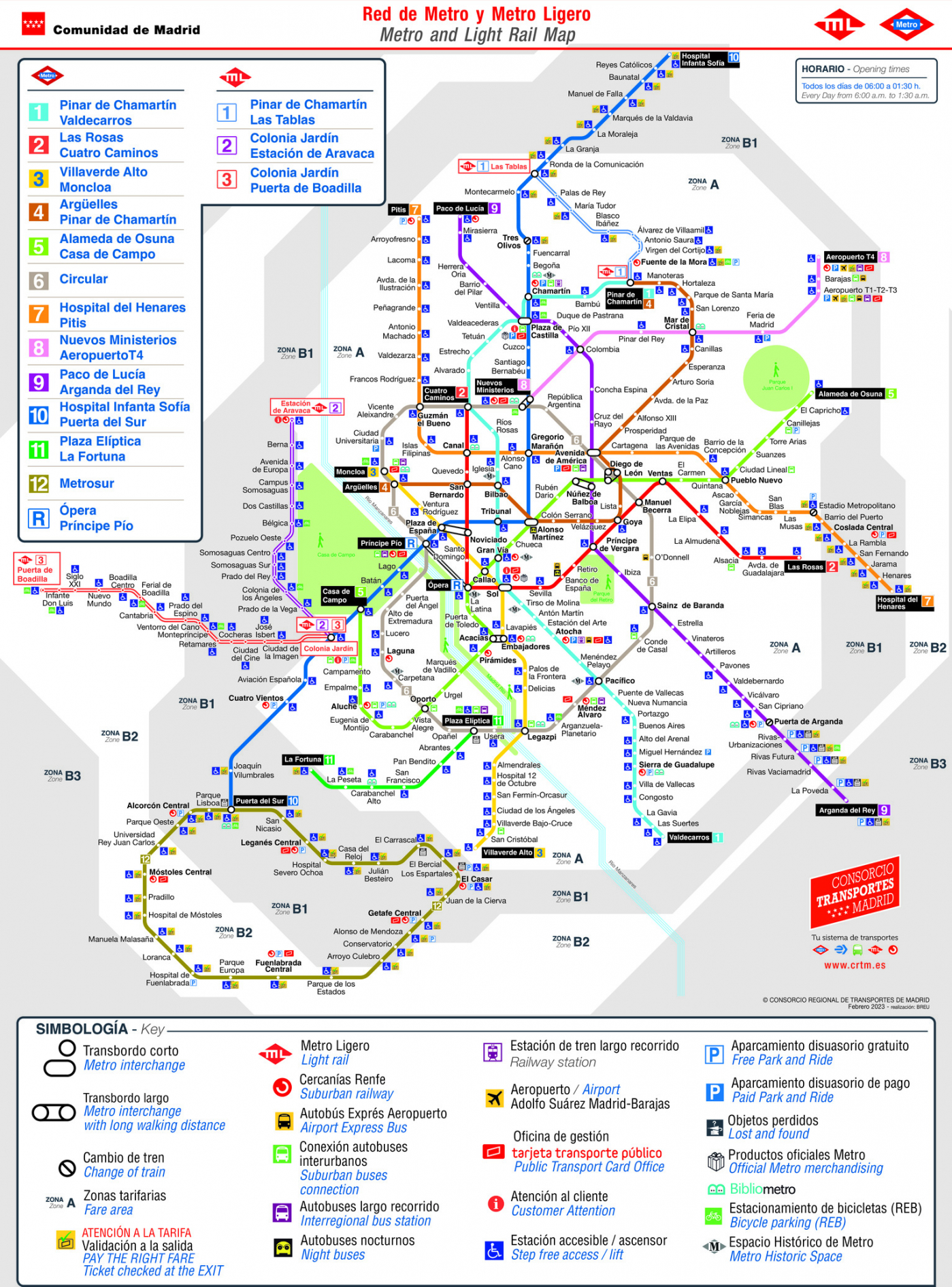 Mapa Plano Metro Madrid Mapa Del Metro De Madrid Espa a MBYPV