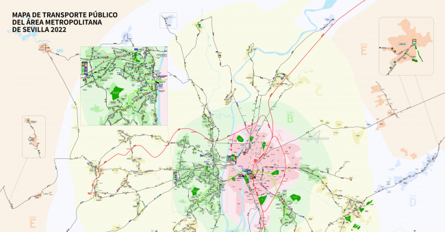 Plano de Autobuses Metropolitanos de Sevilla