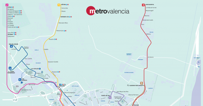 Plano de Metro de Valencia