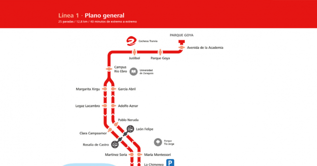 Plano de Tranvía de Zaragoza